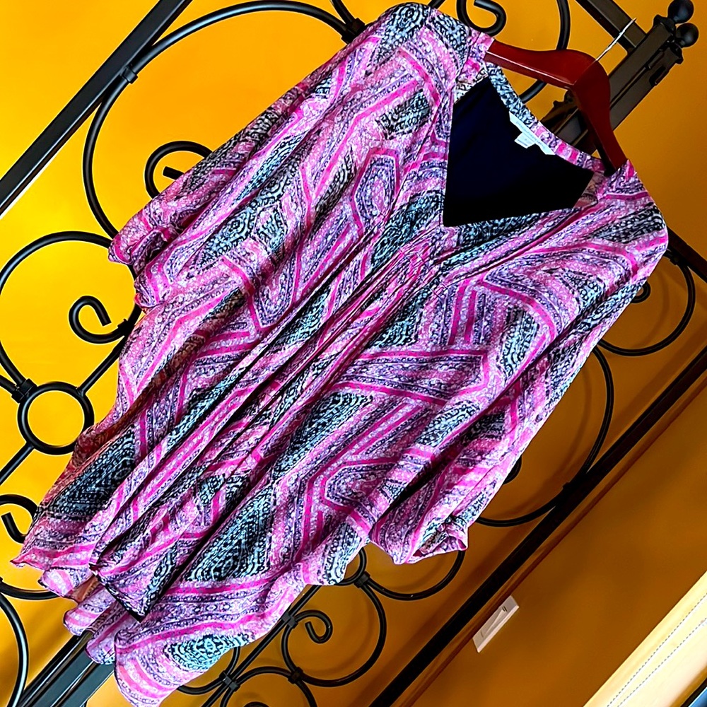 DIANE VON FURSTENBERG  Silk Pink Fleurette Dress in Diamond Maze